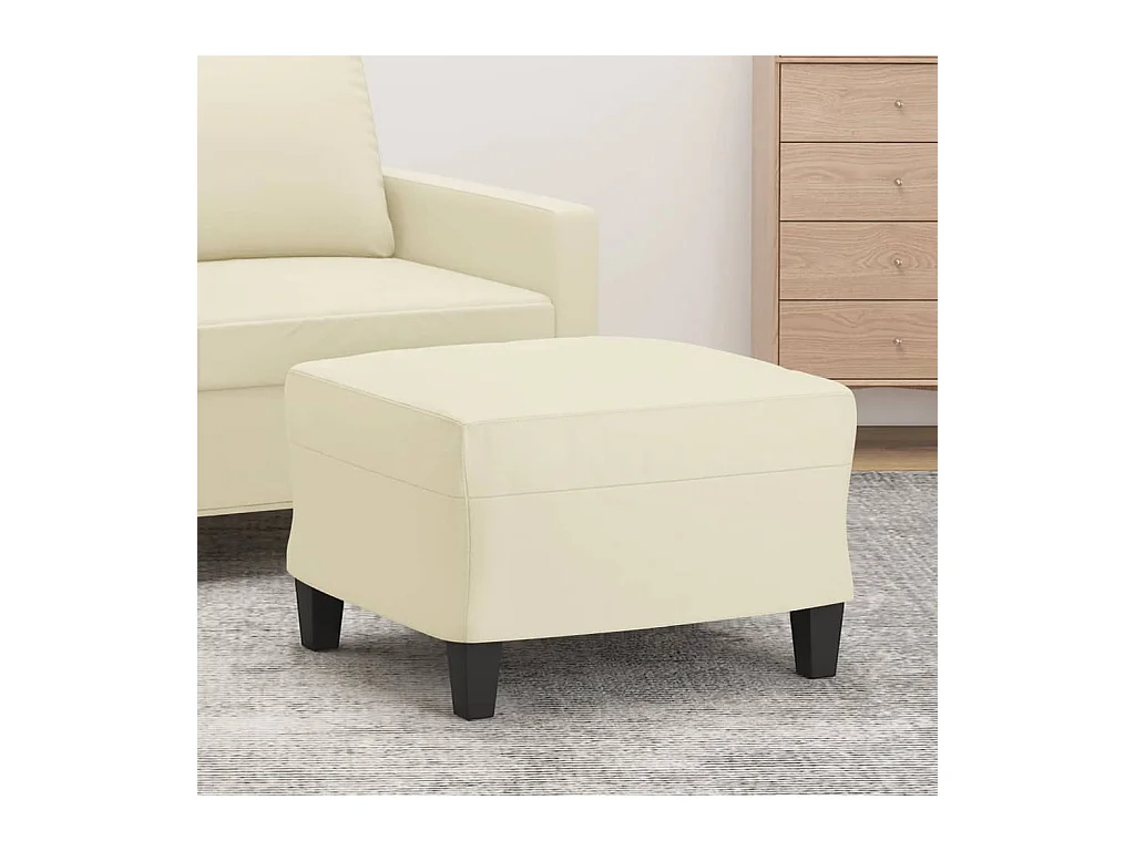 Repose-pied Crème 60x50x41 cm Similicuir LQF81052