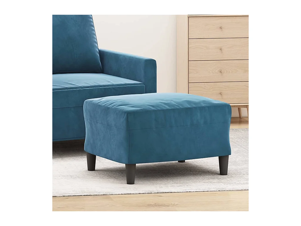 Repose-pied Bleu 60x50x41 cm Velours LQF97167