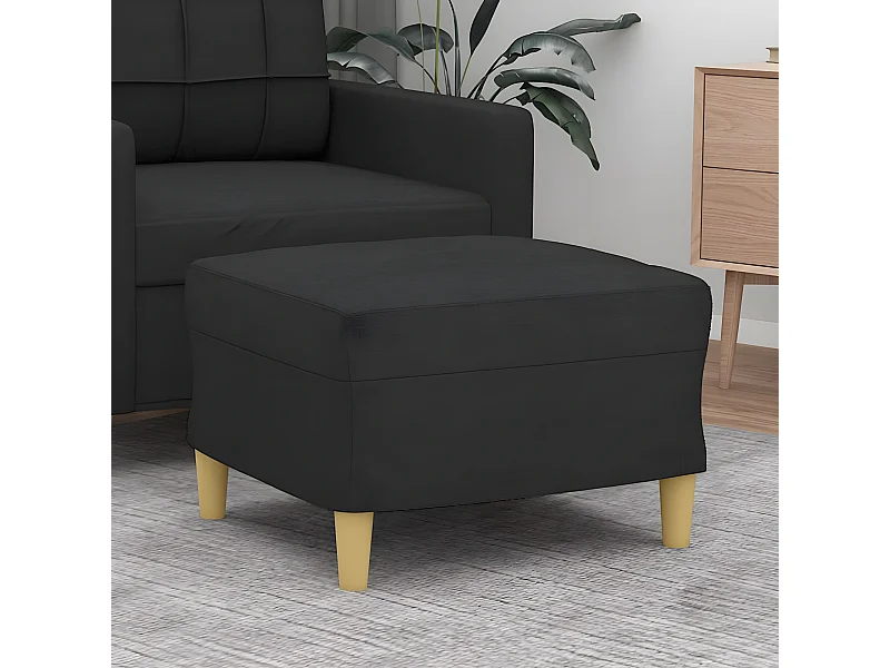 Repose-pied Noir 60x50x41 cm Tissu LQF22458