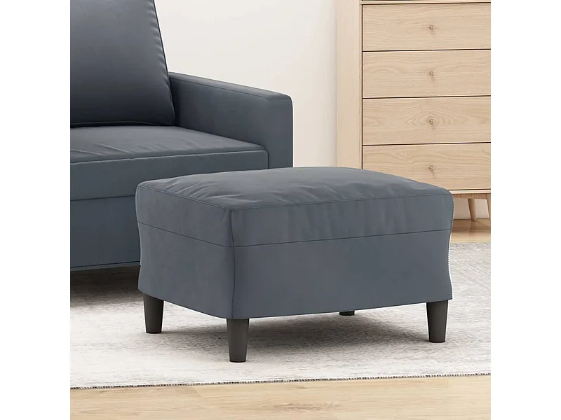 Repose-pied Gris foncé 60x50x41 cm Velours LQF23461