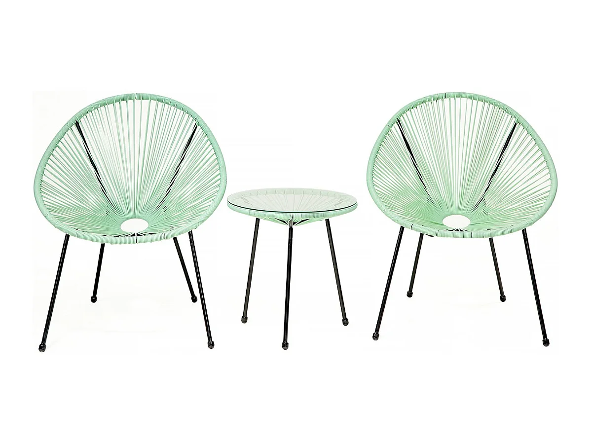 Conjunto de jardim "Liana" 2 lugares em verde claro para um relaxamento elegante ao ar livre
