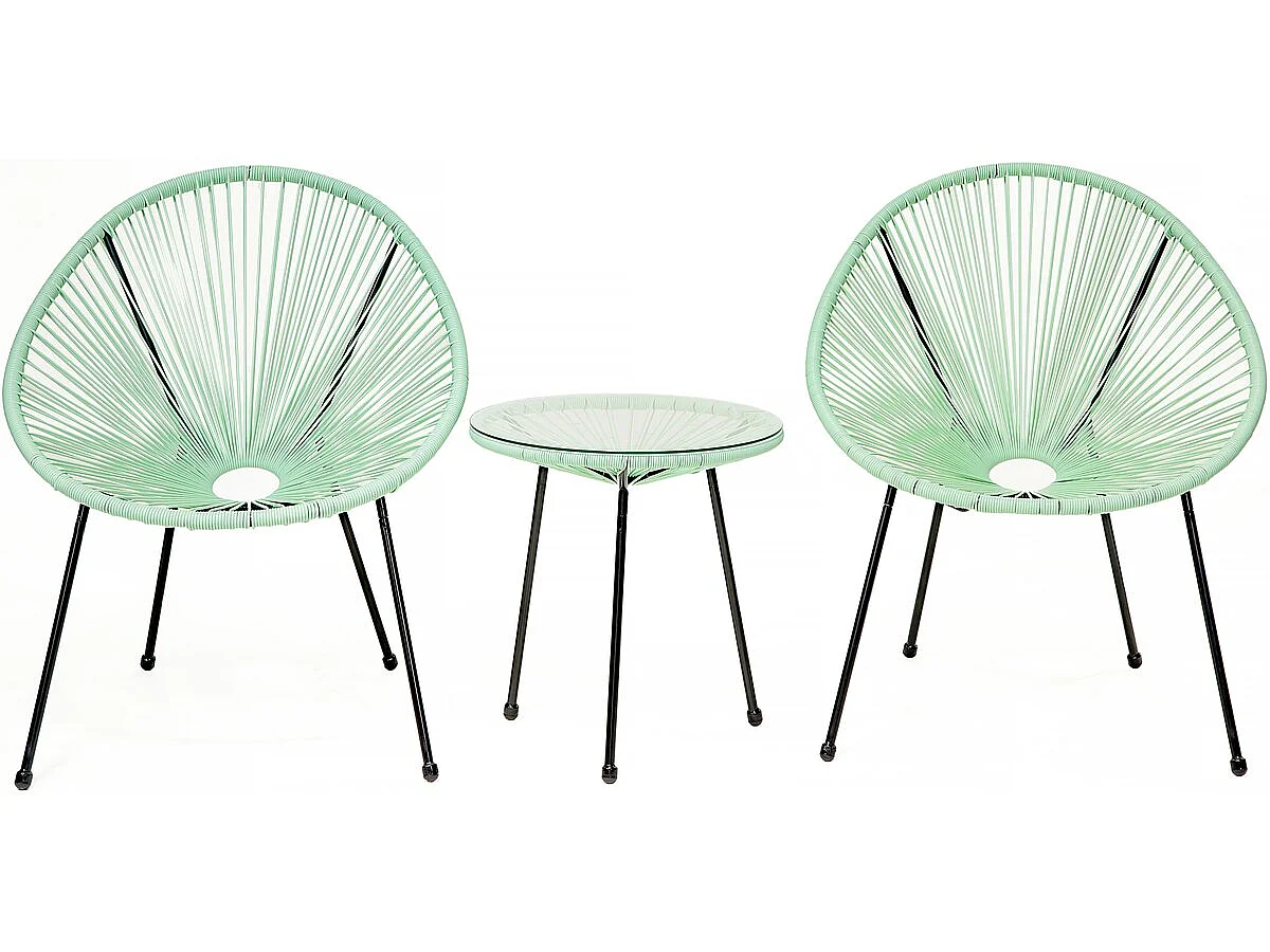 Ensemble de jardin acapulco  "Liana" - 2 places - Vert clair