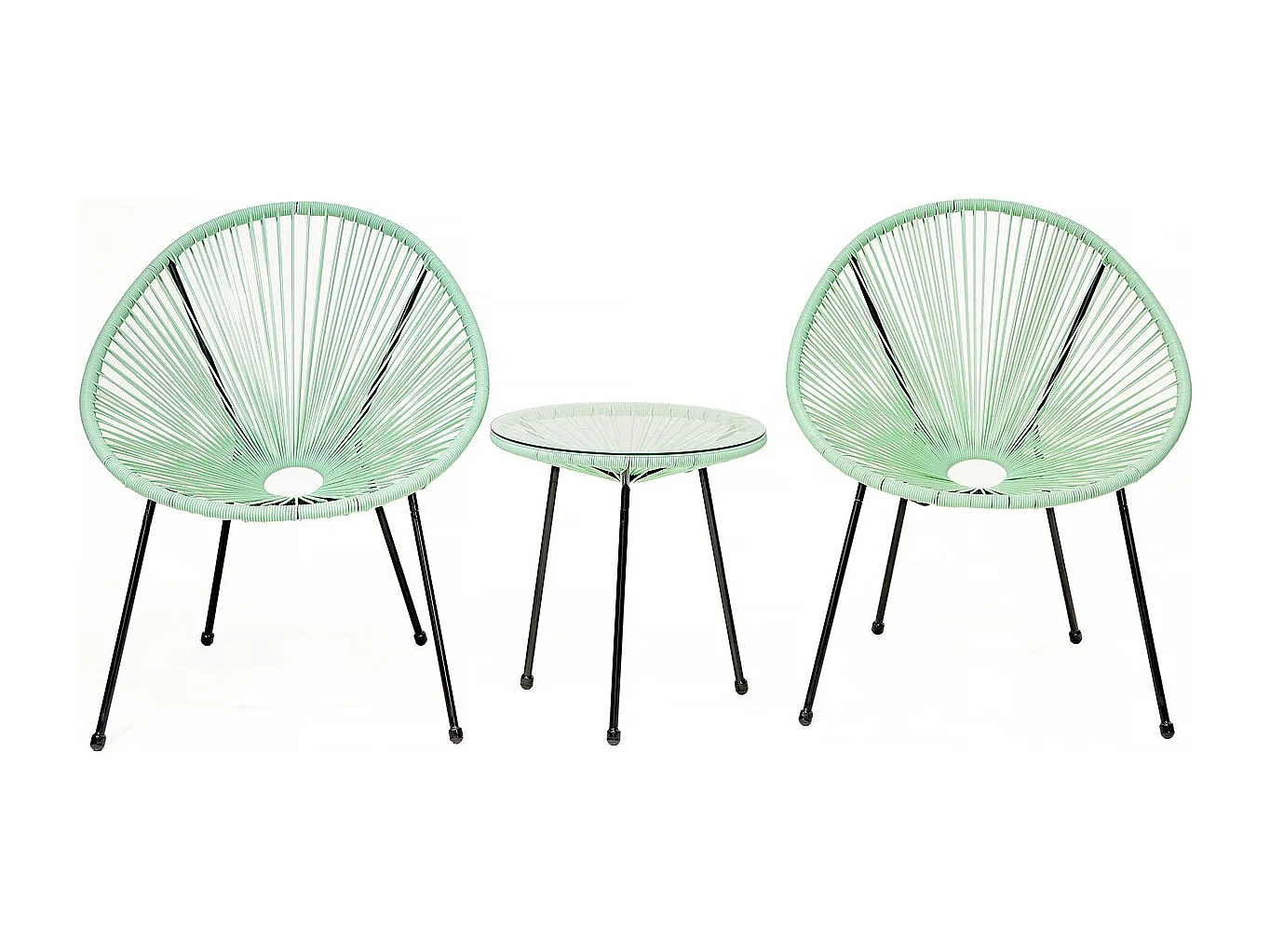 Ensemble de jardin acapulco  "Liana" - 2 places - Vert clair