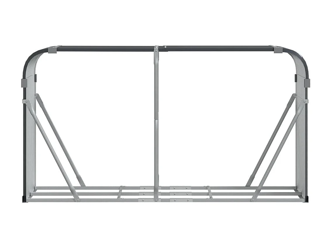 Porte-bûches anthracite 180x45x100 cm acier galvanisé EFVE16310 BonneVie Meuble