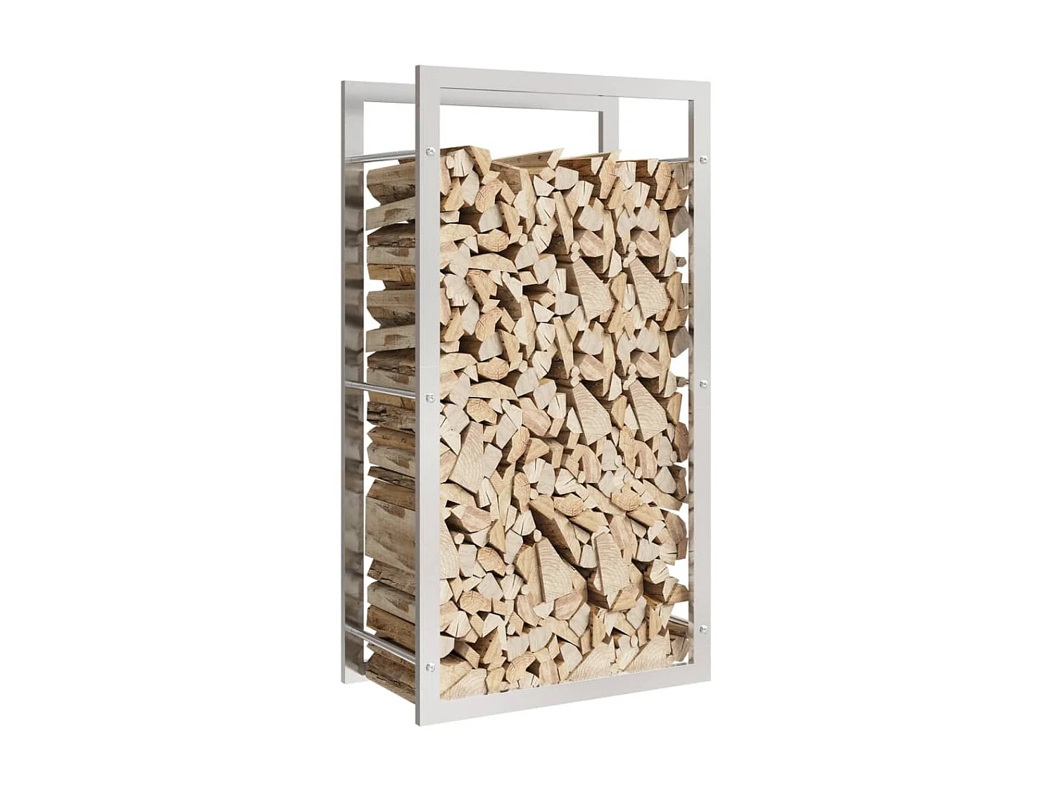 Porte-bûches 50x28x94 cm acier inoxydable -ASAF34291 BonneVie Meuble