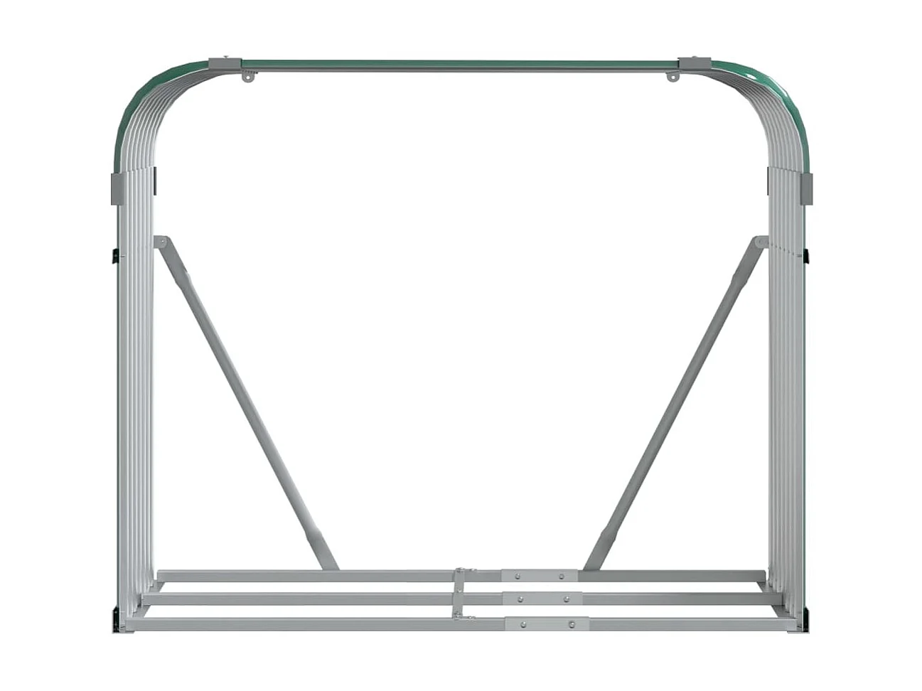 Porte-bûches vert 120x45x100 cm acier galvanisé EFVE28949 BonneVie Meuble