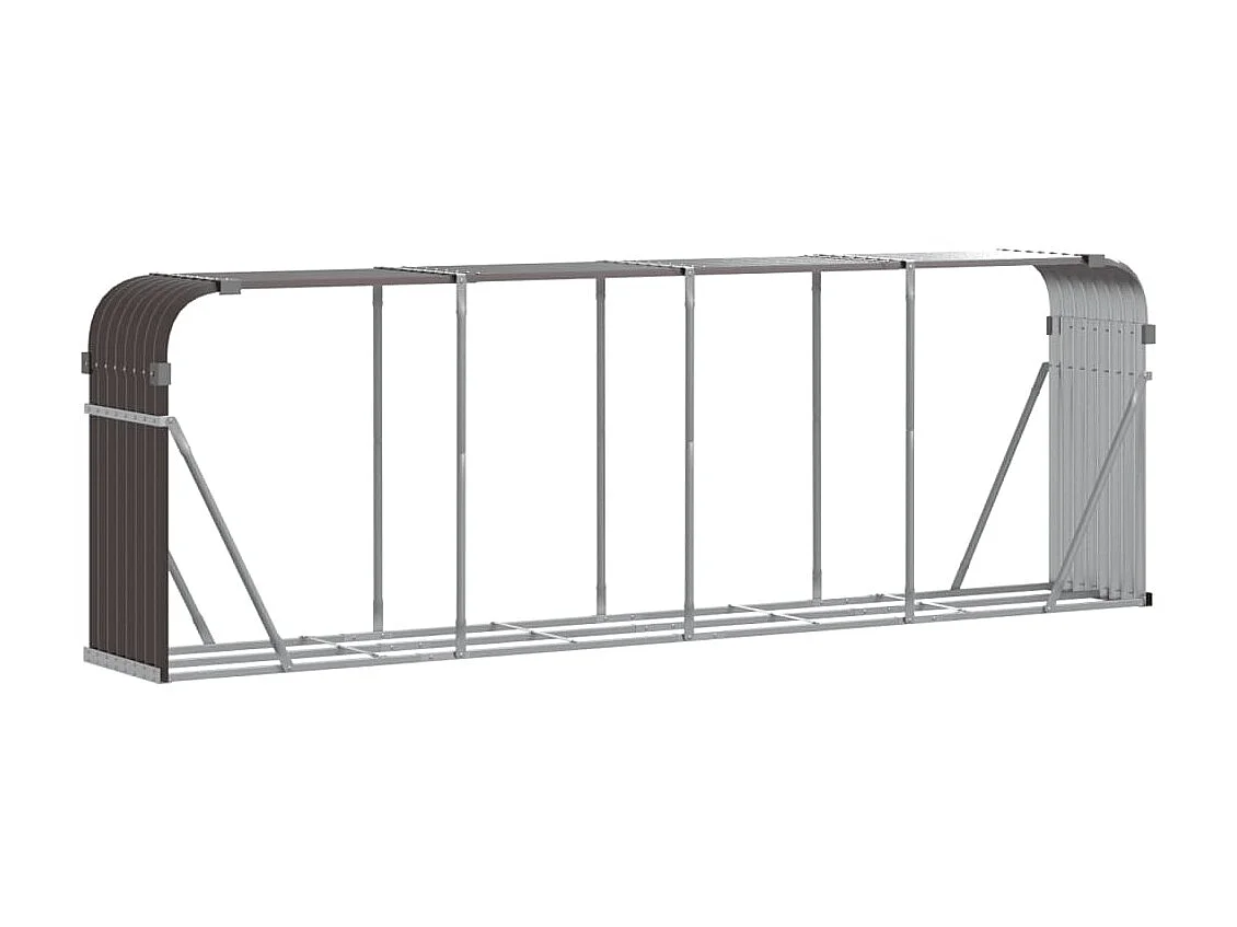 Leñero de acero galvanizado marrón 300x45x100 cm ES337013