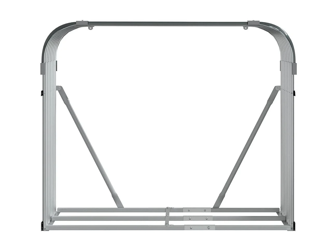 Porte-bûches anthracite 120x45x100 cm acier galvanisé EFVE41181 BonneVie Meuble