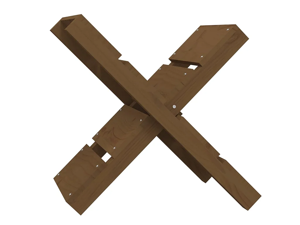 Soporte de leña madera maciza de pino marrón miel 47x39,5x48 cm ES452453