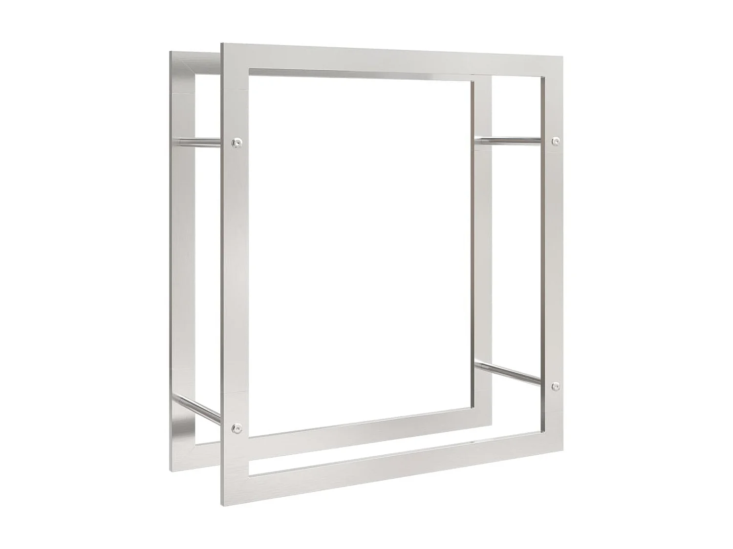 Porte-bûches 80x28x86 cm acier inoxydable -ASAF63904 BonneVie Meuble