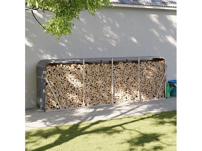 VidaXL Porte-bûches Avec Roulettes 40x49x110 Cm Bois Massif De Pin