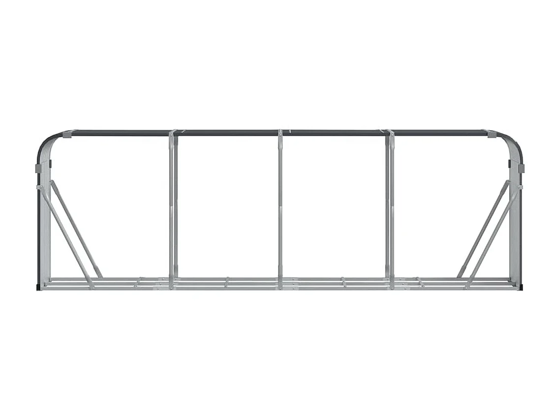 Porte-bûches anthracite 300x45x100 cm acier galvanisé EFVE25940 BonneVie Meuble