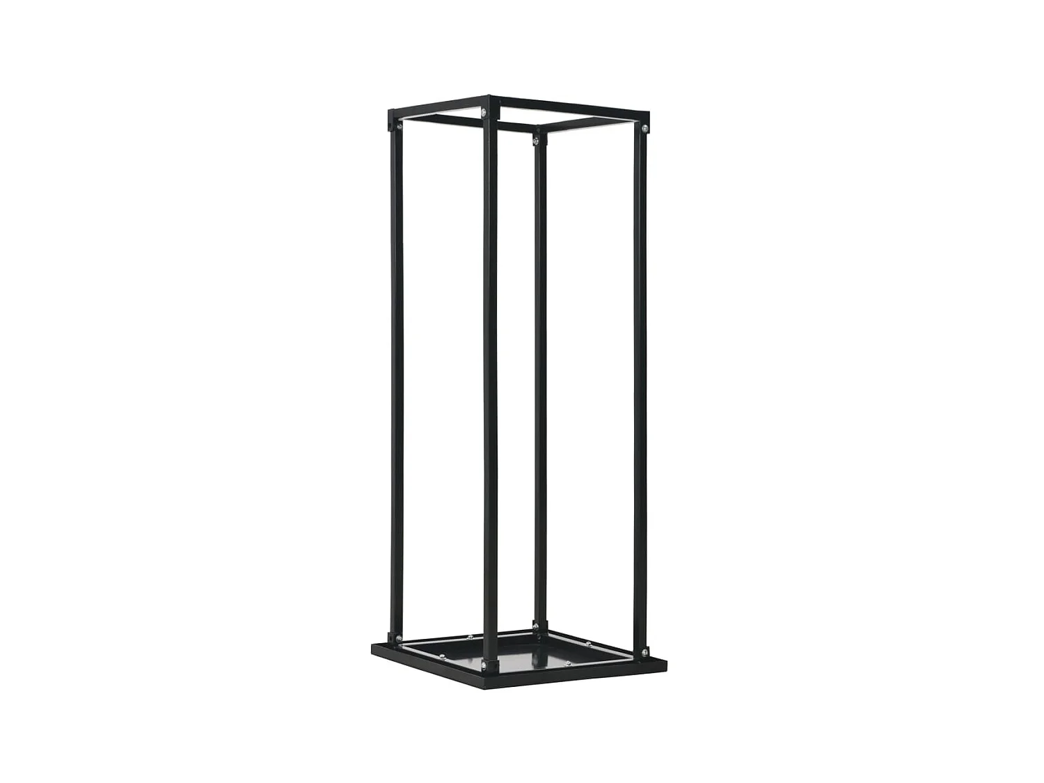 Porte-bûches avec base Noir 37x37x113 cm Acier -ASAF30477 BonneVie Meuble