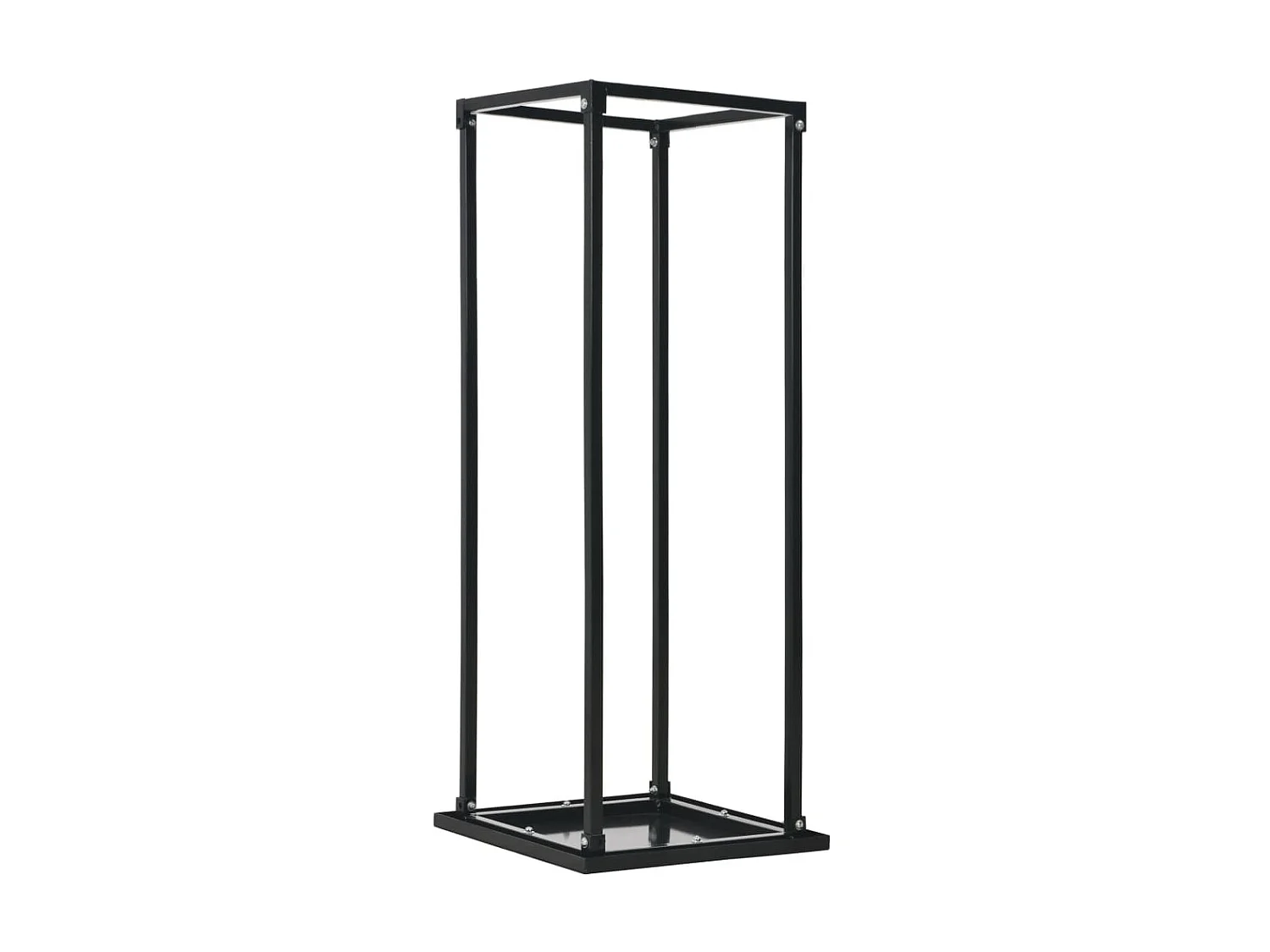 Porte-bûches avec base Noir 37x37x113 cm Acier -ASAF30477 BonneVie Meuble