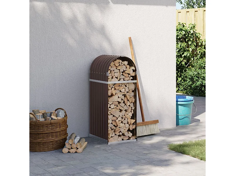 Suporte de lenha 40x45x100 cm aço galvanizado castanho PT994393