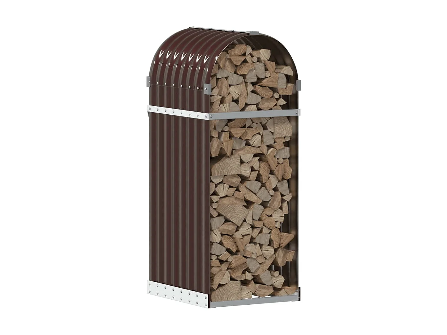 Porte-bûches marron 40x45x100 cm acier galvanisé EFVE64341 BonneVie Meuble
