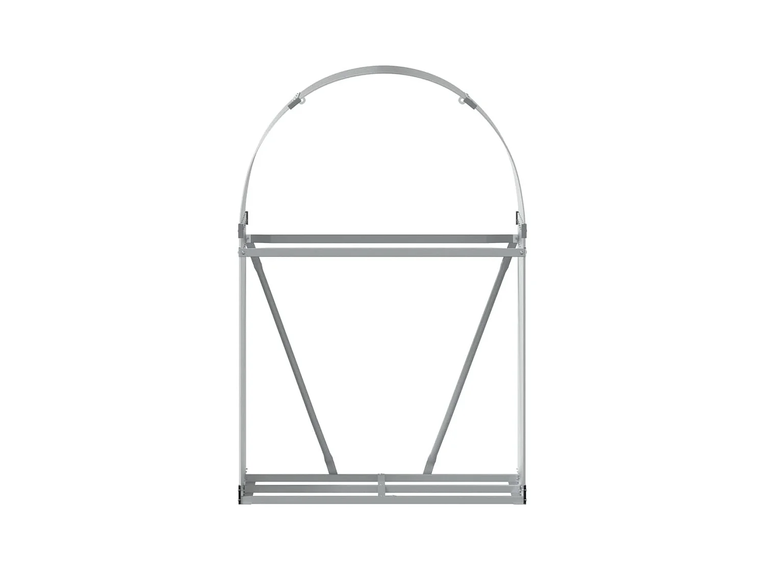 Porte-bûches gris clair 80x45x120 cm acier galvanisé EFVE20834 BonneVie Meuble