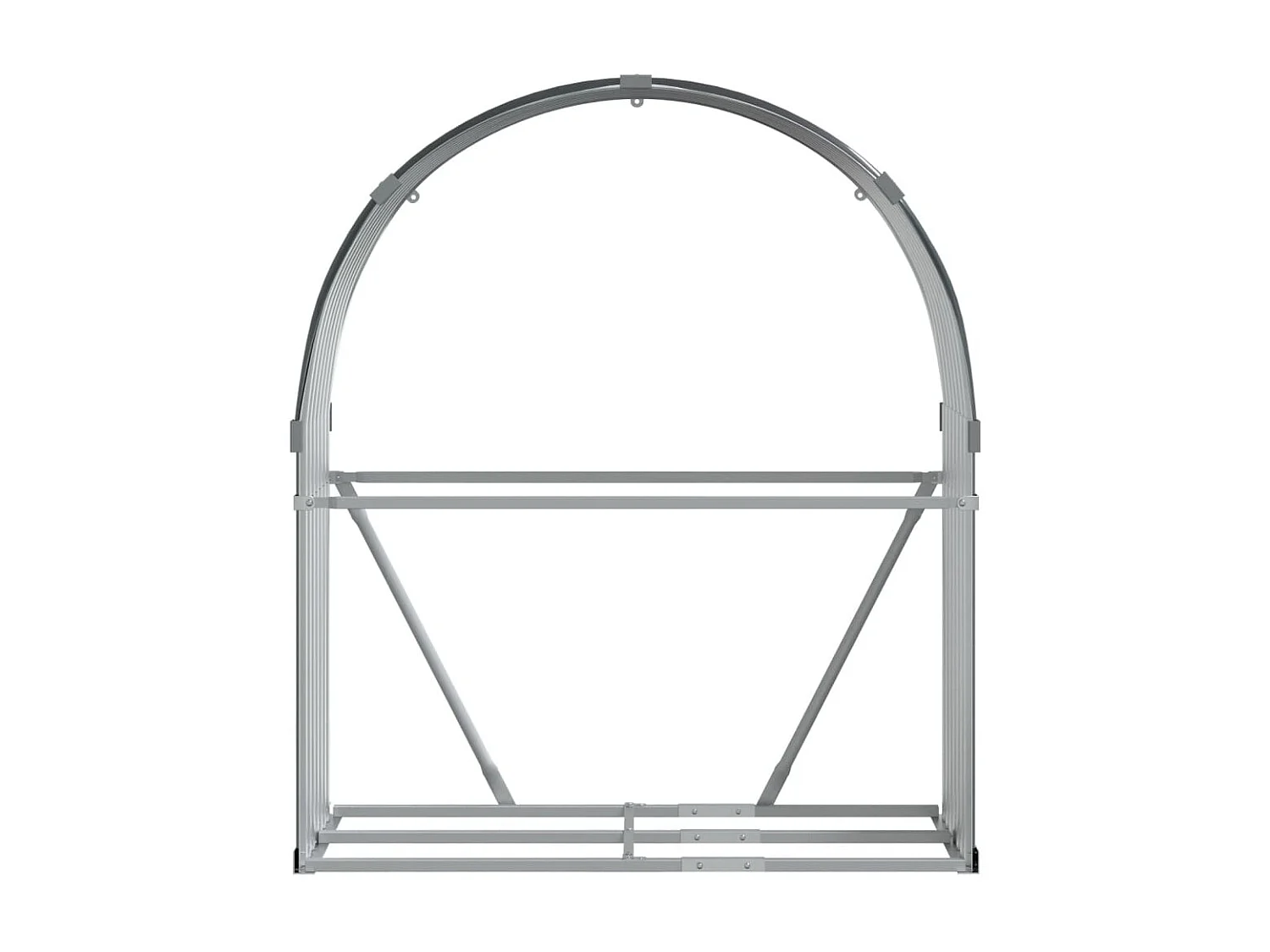 Porte-bûches anthracite 120x45x140 cm acier galvanisé EFVE42491 BonneVie Meuble