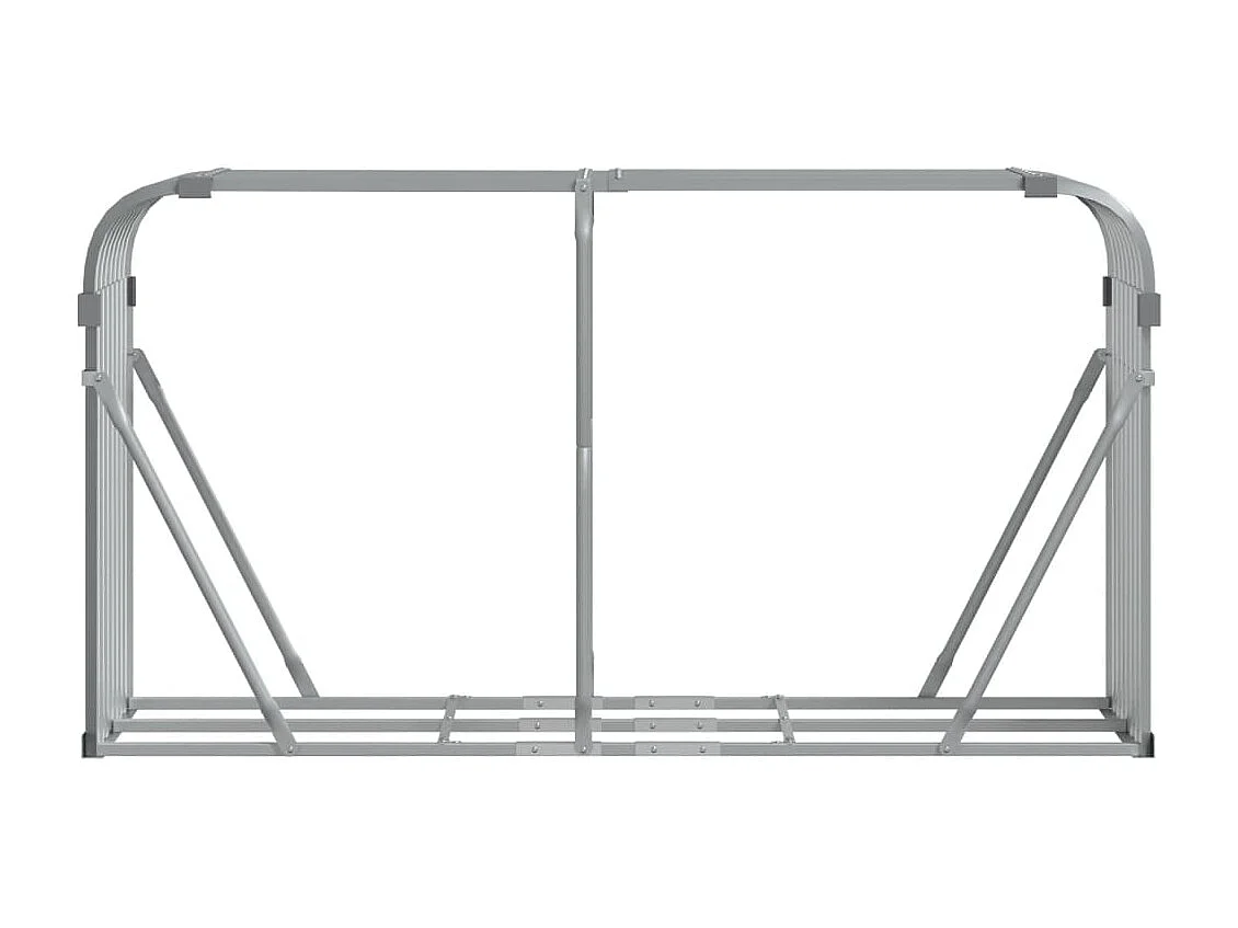 Porte-bûches gris clair 180x45x100 cm acier galvanisé EFVE22091 BonneVie Meuble