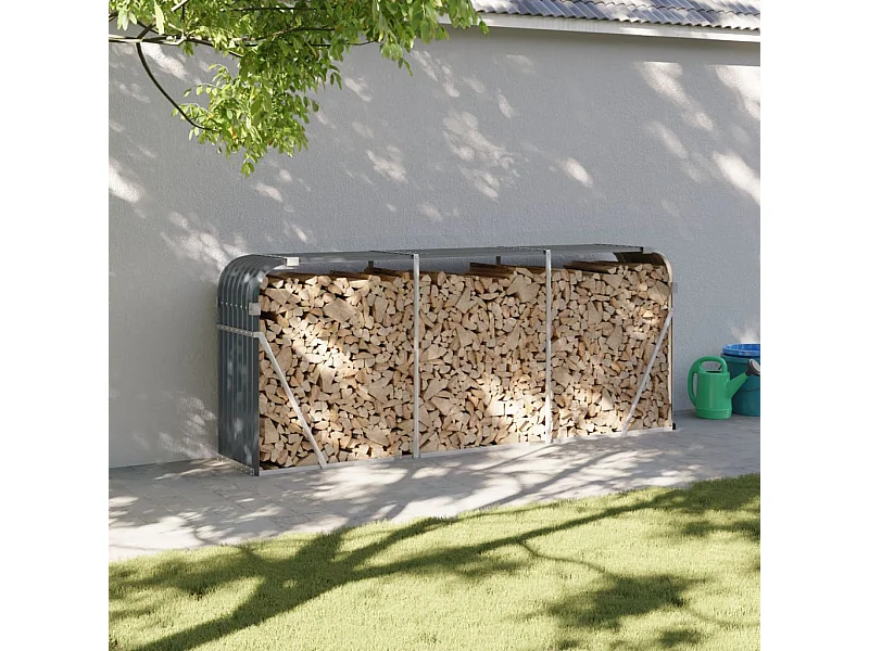 Suporte de lenha 234x45x100 cm aço galvanizado antracite PT657921