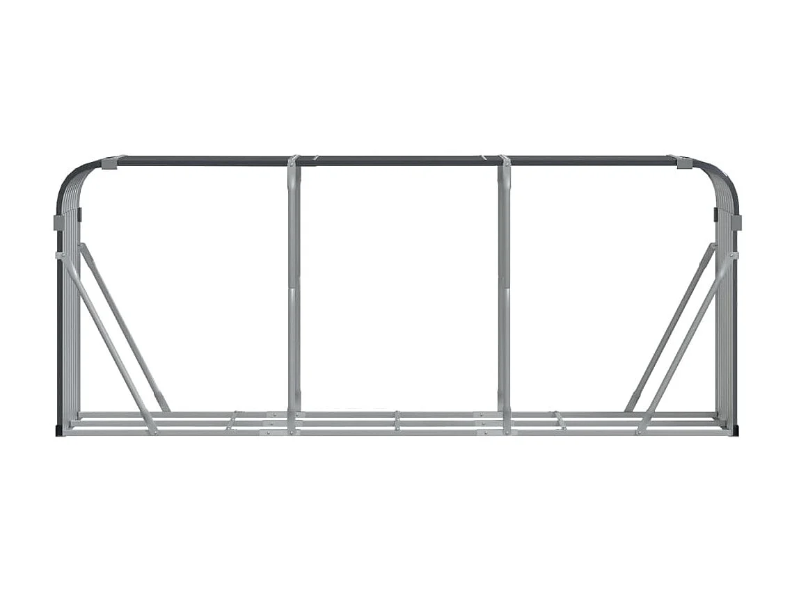 Porte-bûches anthracite 234x45x100 cm acier galvanisé EFVE53870 BonneVie Meuble