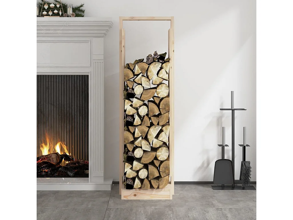 Suporte de lenha 33,5x30x110 cm pinho maciço PT641573