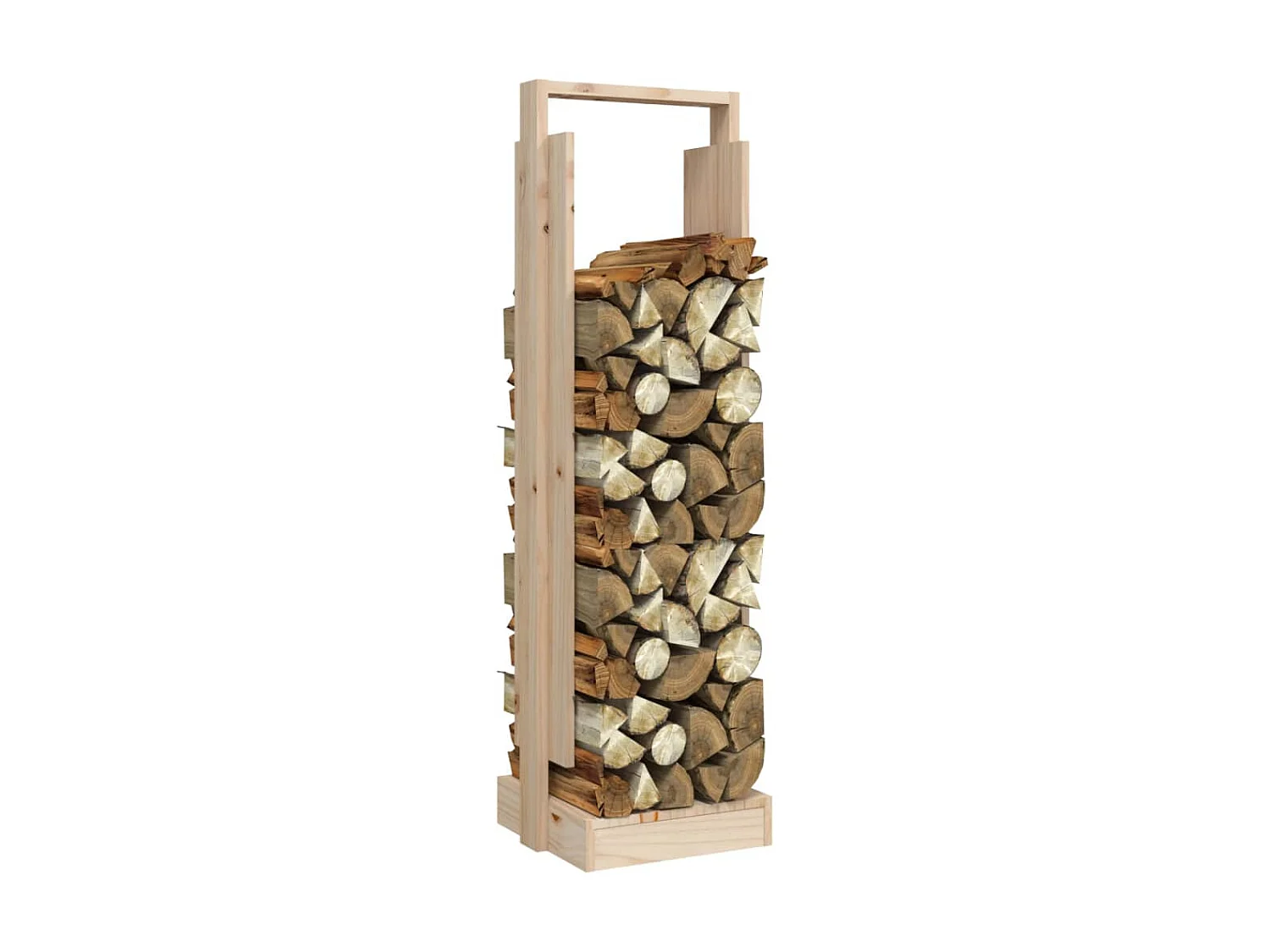 Porte-bûches 33,5x30x110 cm Bois massif de pin EFVE10515 BonneVie Meuble