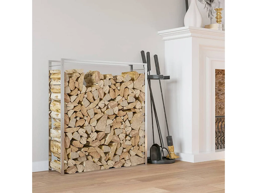 Haardhoutrek 110x28x116 cm roestvrij staal NL961743