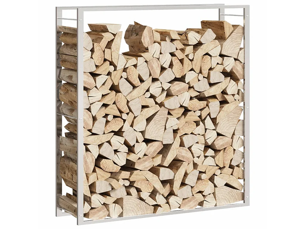 Haardhoutrek 110x28x116 cm roestvrij staal NL961743