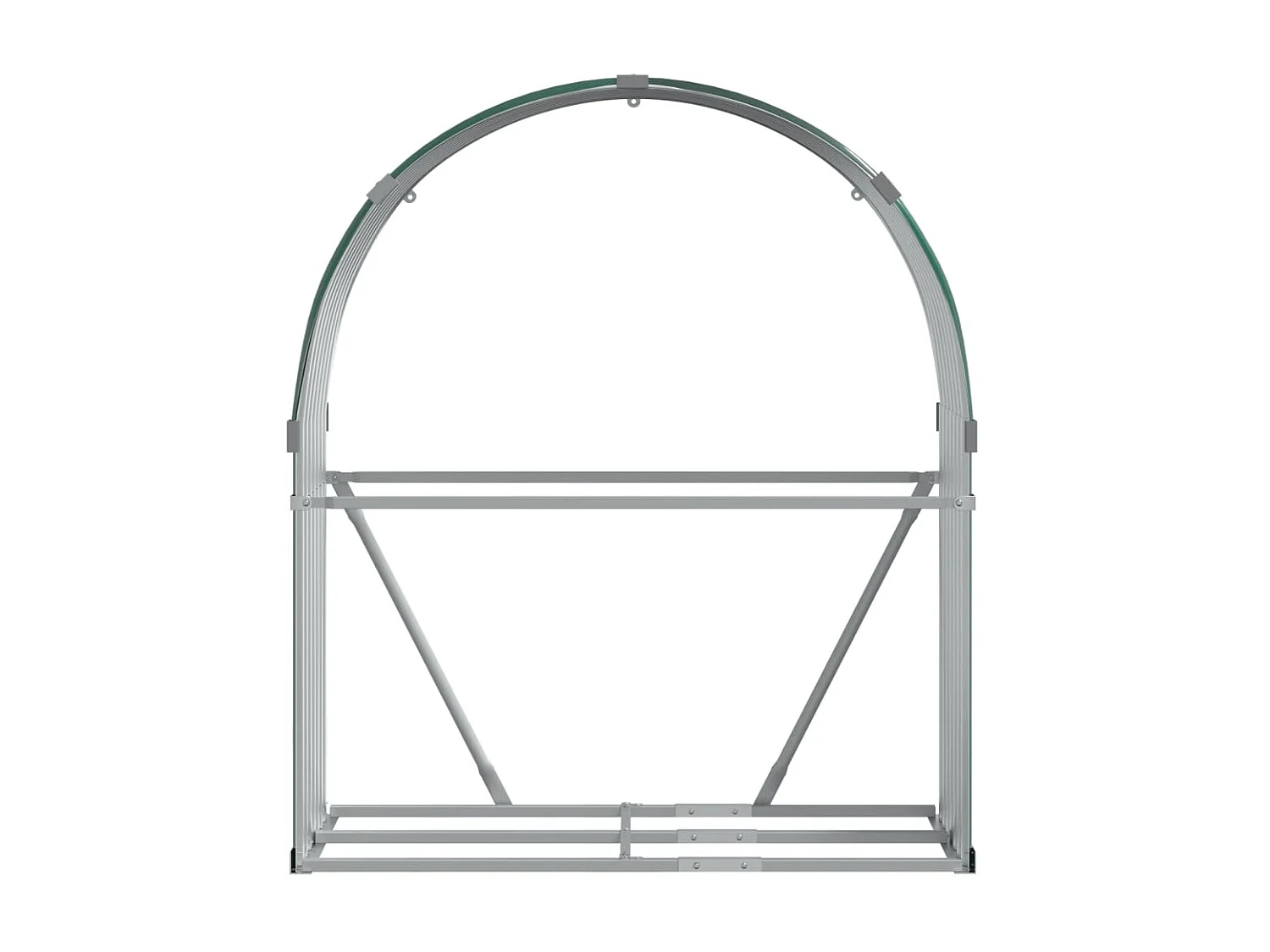 Porte-bûches vert 120x45x140 cm acier galvanisé EFVE61127 BonneVie Meuble