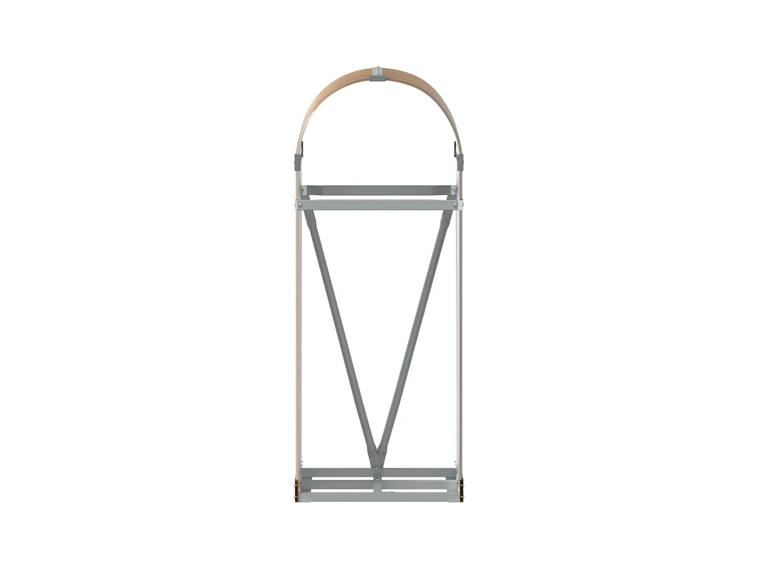 Porte-bûches marron clair 40x45x100 cm acier galvanisé EFVE57059 BonneVie Meuble