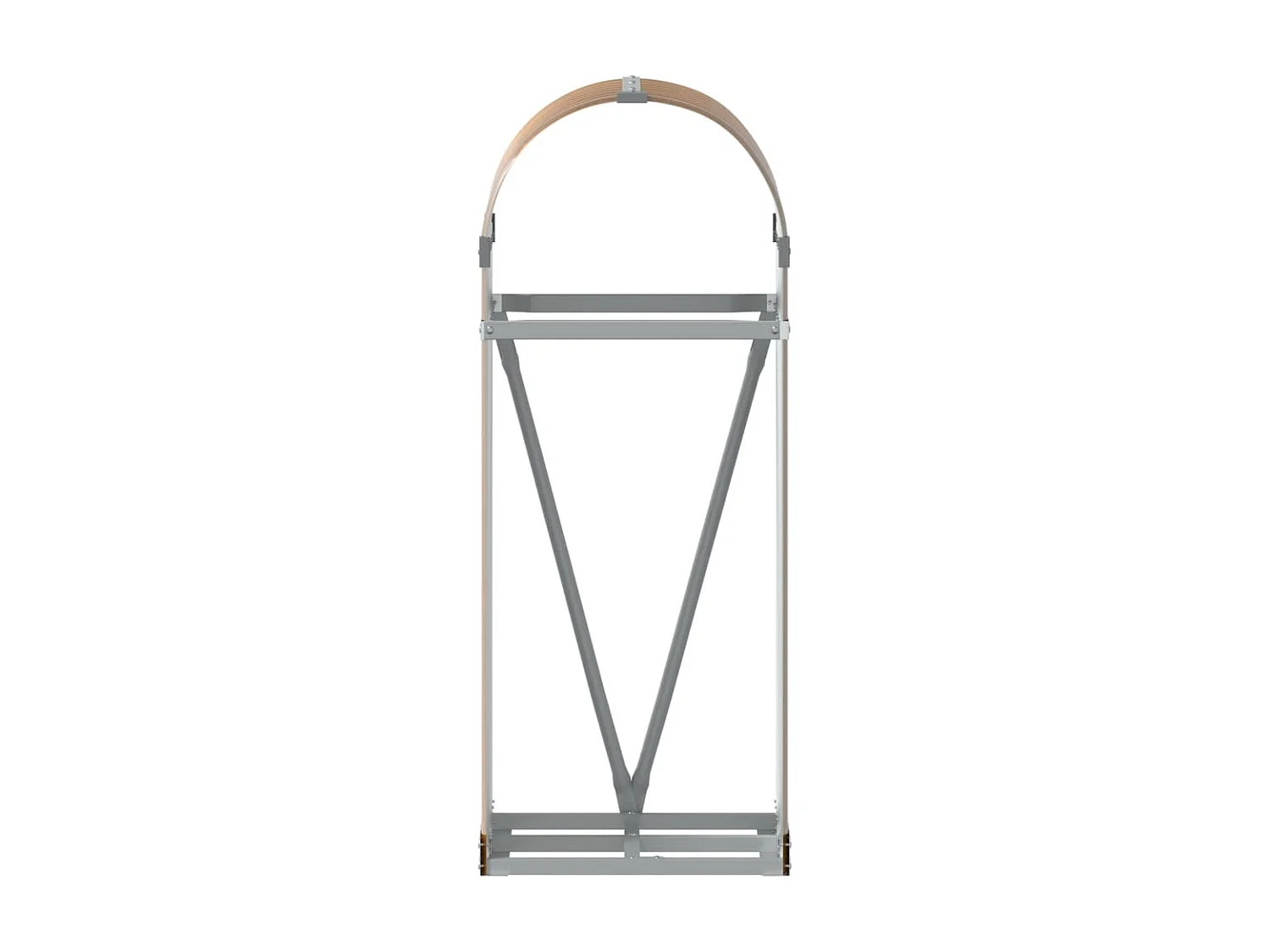 Porte-bûches marron clair 40x45x100 cm acier galvanisé EFVE57059 BonneVie Meuble