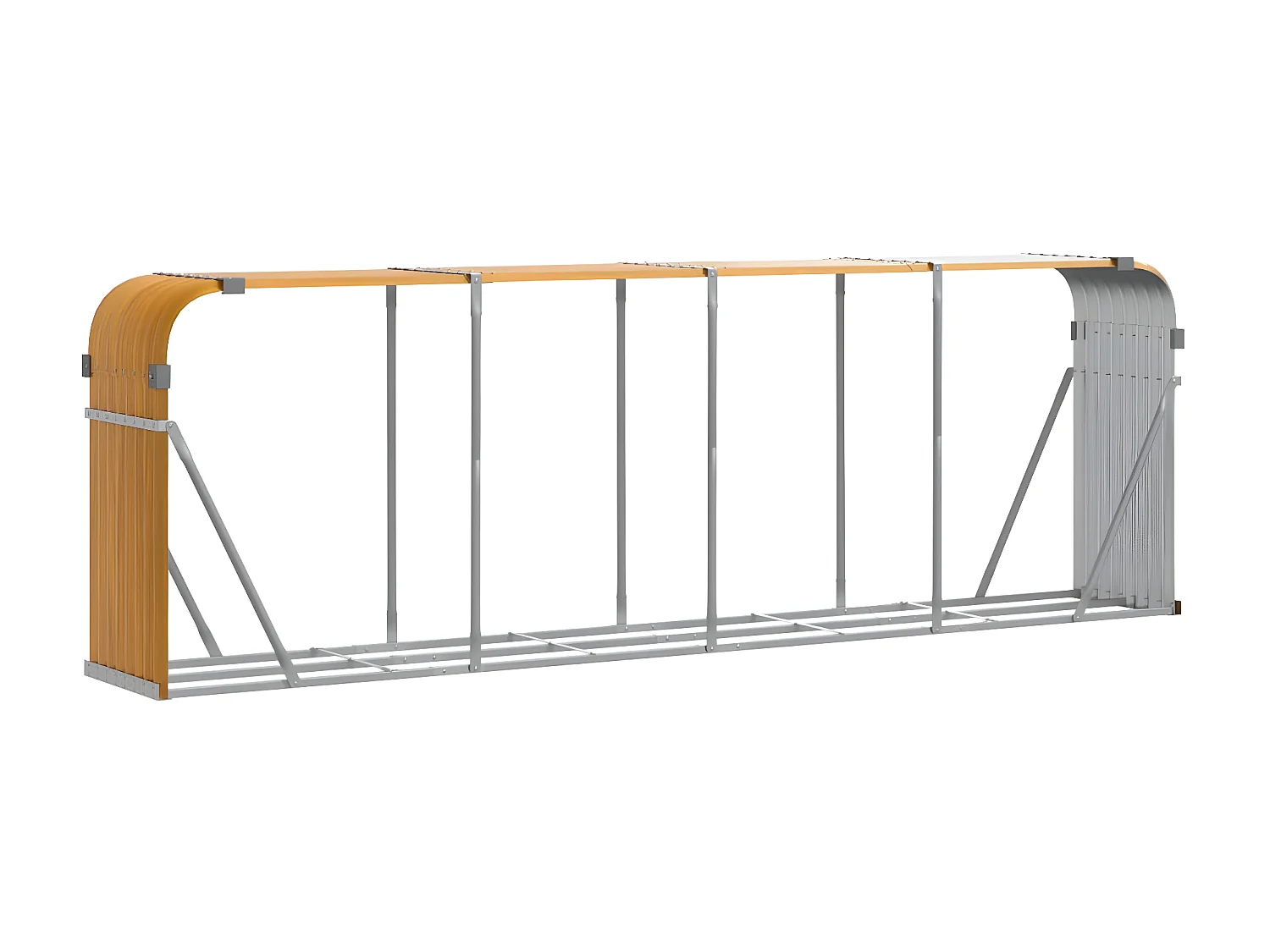 Porte-bûches marron clair 300x45x100 cm acier galvanisé EFVE12281 BonneVie Meuble