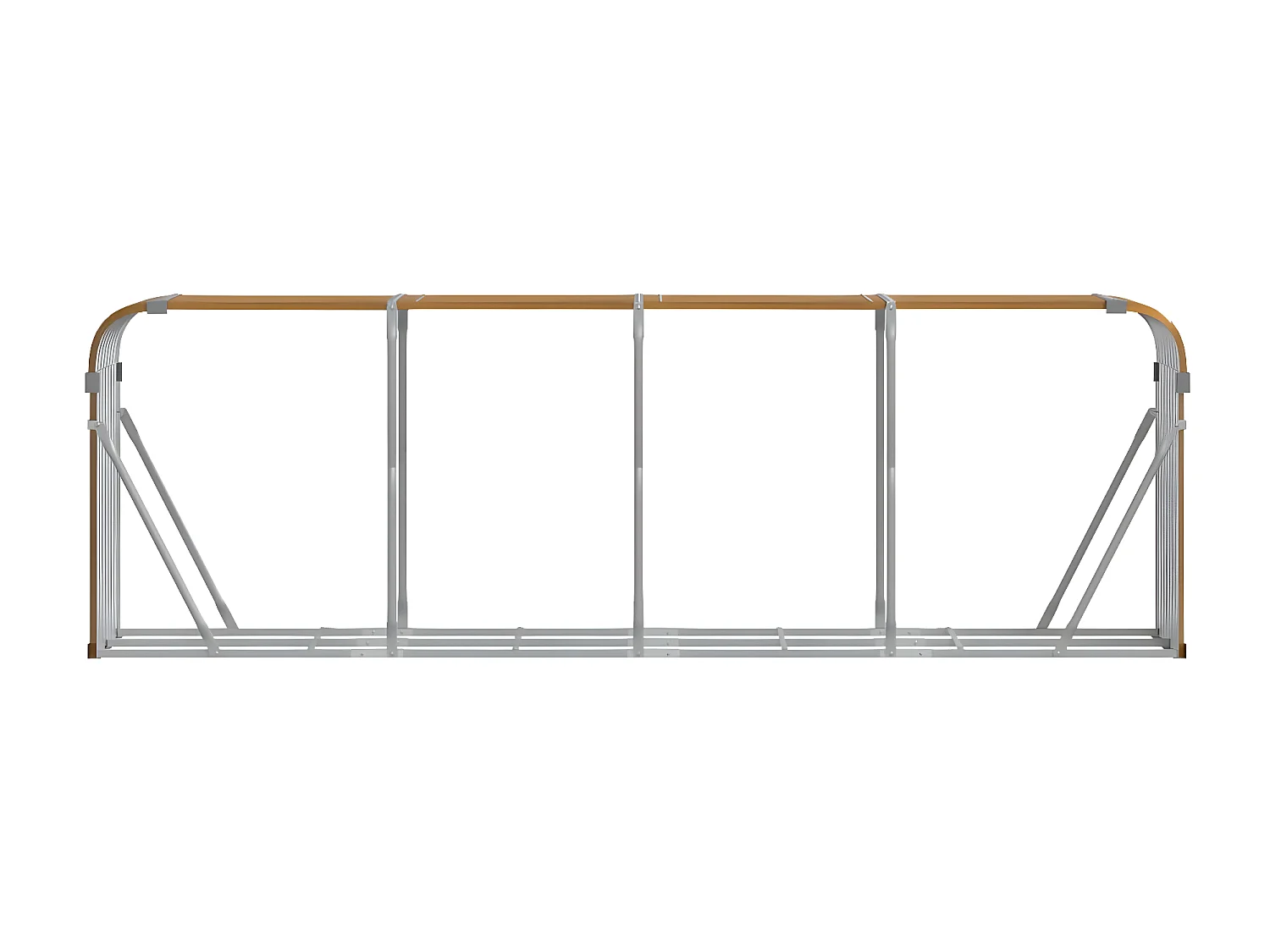 Porte-bûches marron clair 300x45x100 cm acier galvanisé EFVE12281 BonneVie Meuble