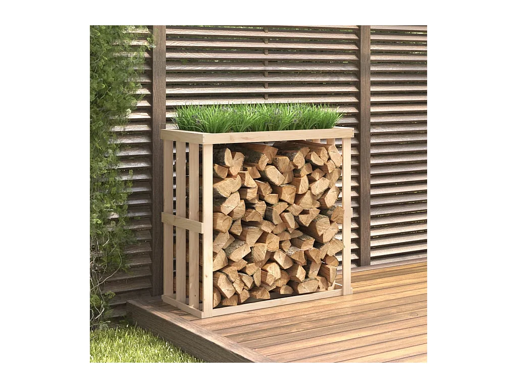 Porte-bûches d’extérieur 108x52x106 cm Bois massif de pin EFVE38279 BonneVie Meuble