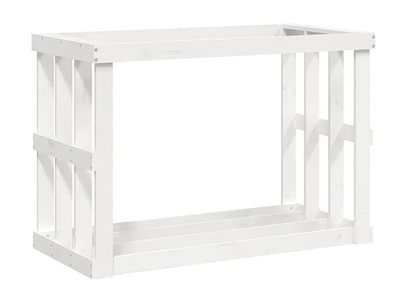 Porte-bûches d’extérieur Blanc 108x52x74 cm Bois massif de pin EFVE81418 BonneVie Meuble