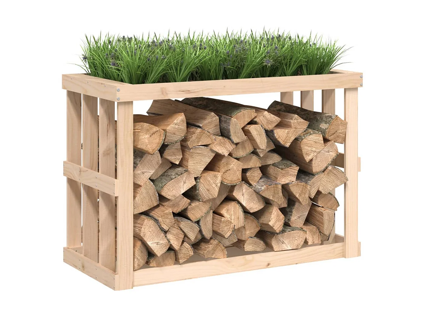 Porte-bûches d’extérieur 108x52x74 cm Bois massif de pin EFVE72549 BonneVie Meuble