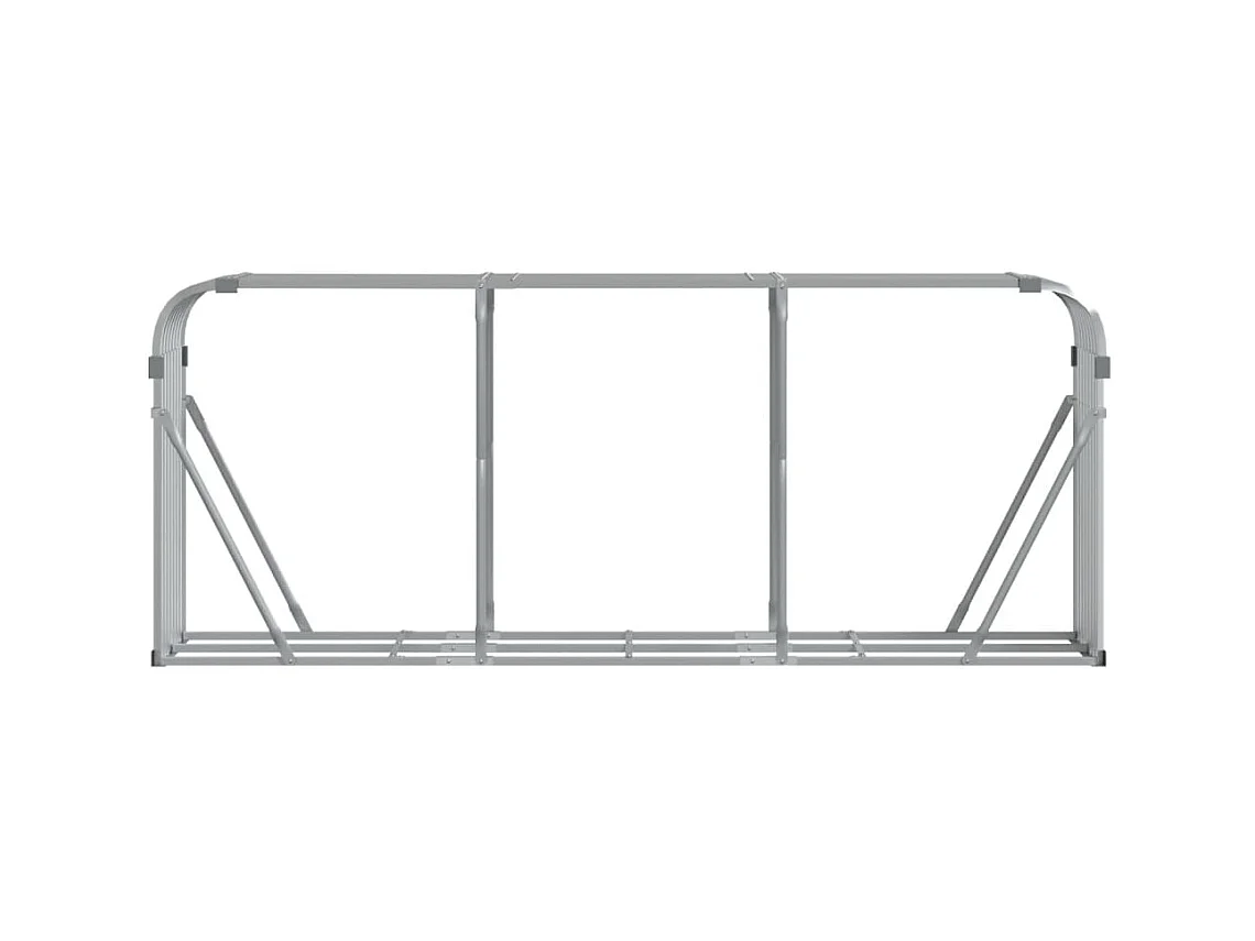 Porte-bûches argenté 234x45x100 cm acier galvanisé EFVE81005 BonneVie Meuble