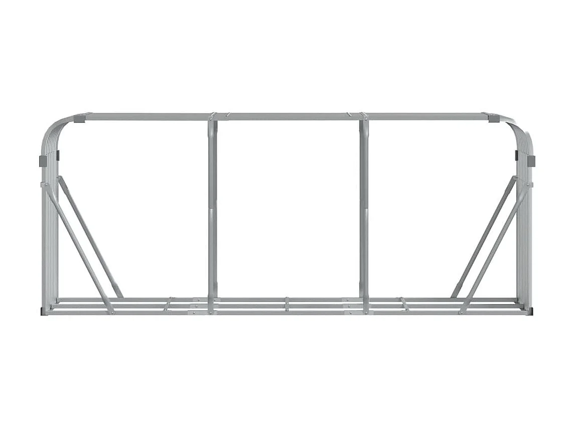Porte-bûches argenté 234x45x100 cm acier galvanisé EFVE81005 BonneVie Meuble