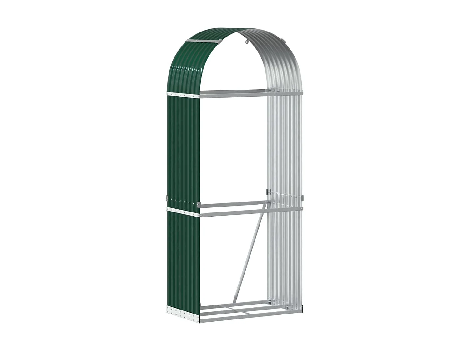 Suporte de lenha 80x45x190 cm aço galvanizado verde PT453481