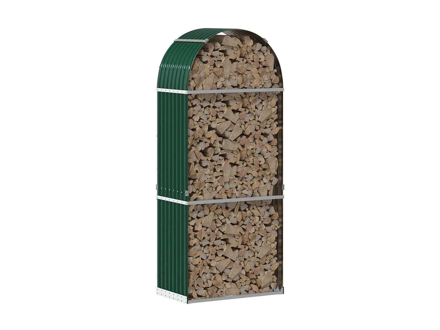 Suporte de lenha 80x45x190 cm aço galvanizado verde PT453481