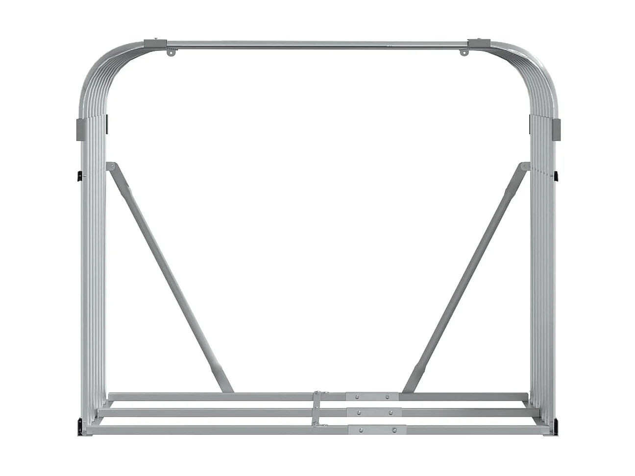 Porte-bûches gris clair 120x45x100 cm acier galvanisé EFVE26579 BonneVie Meuble