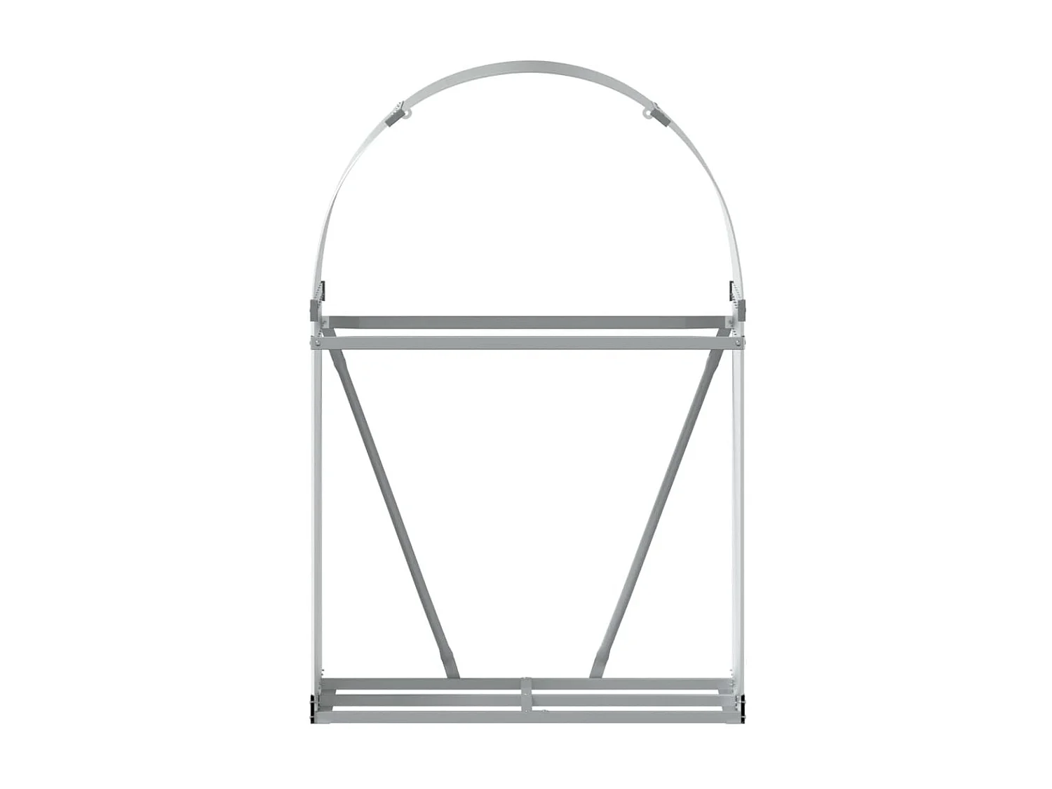 Porte-bûches argenté 80x45x120 cm acier galvanisé EFVE35351 BonneVie Meuble