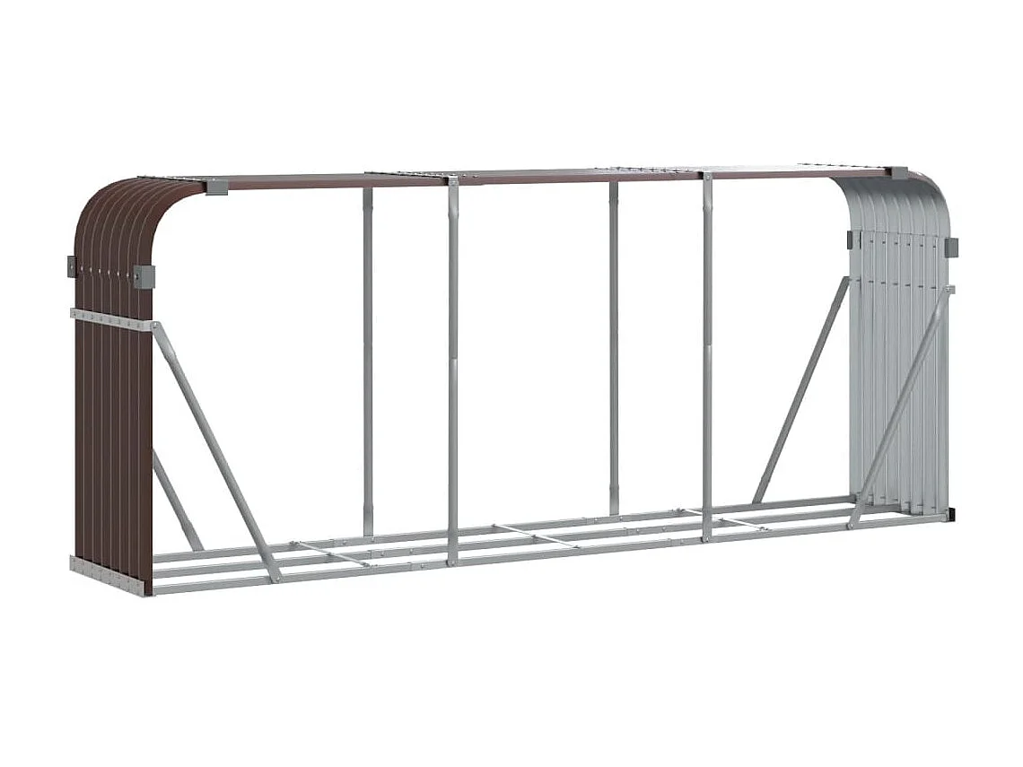 Haardhoutopslag 234x45x100 cm gegalvaniseerd staal bruin NL781102