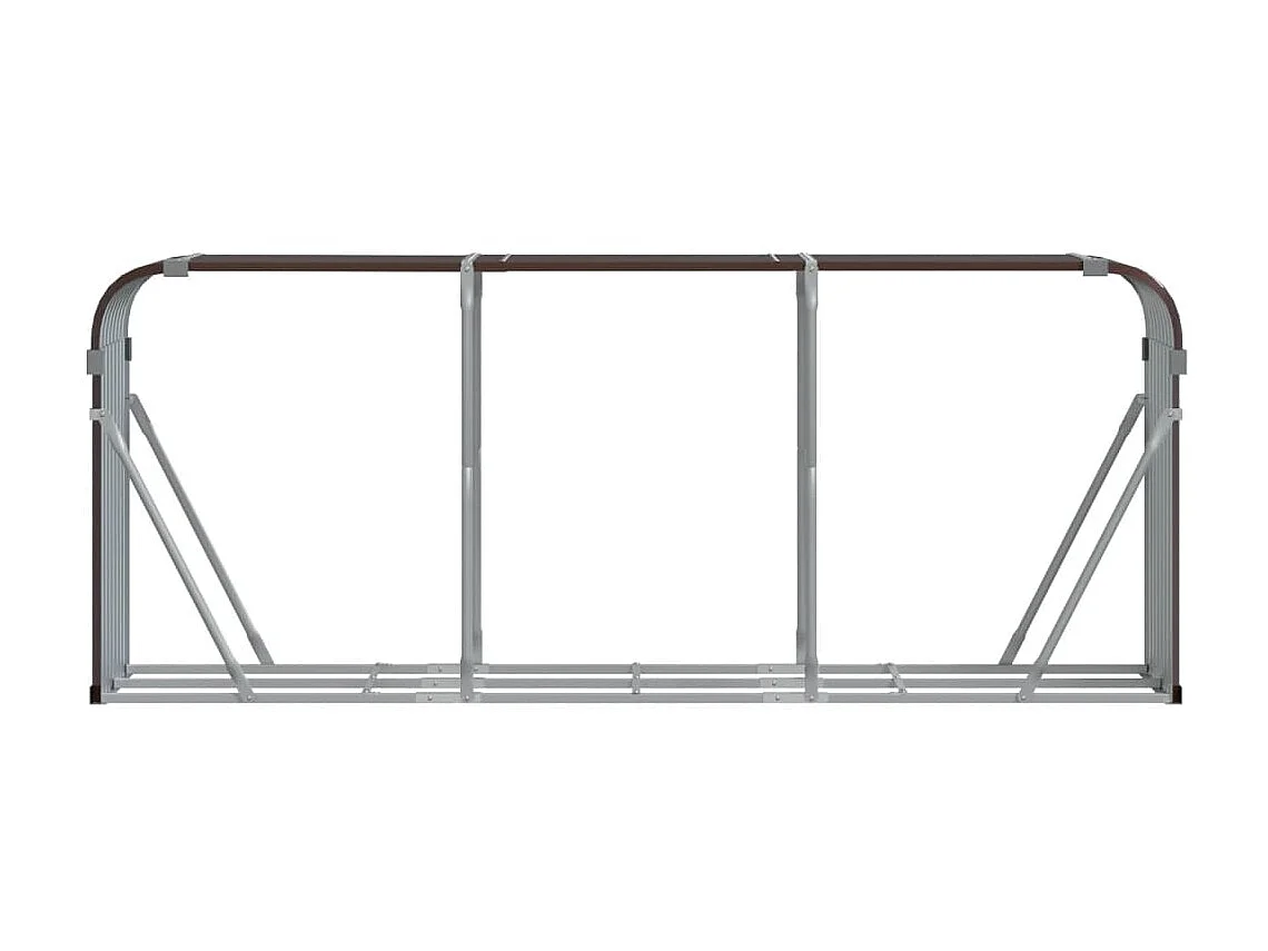 Haardhoutopslag 234x45x100 cm gegalvaniseerd staal bruin NL781102
