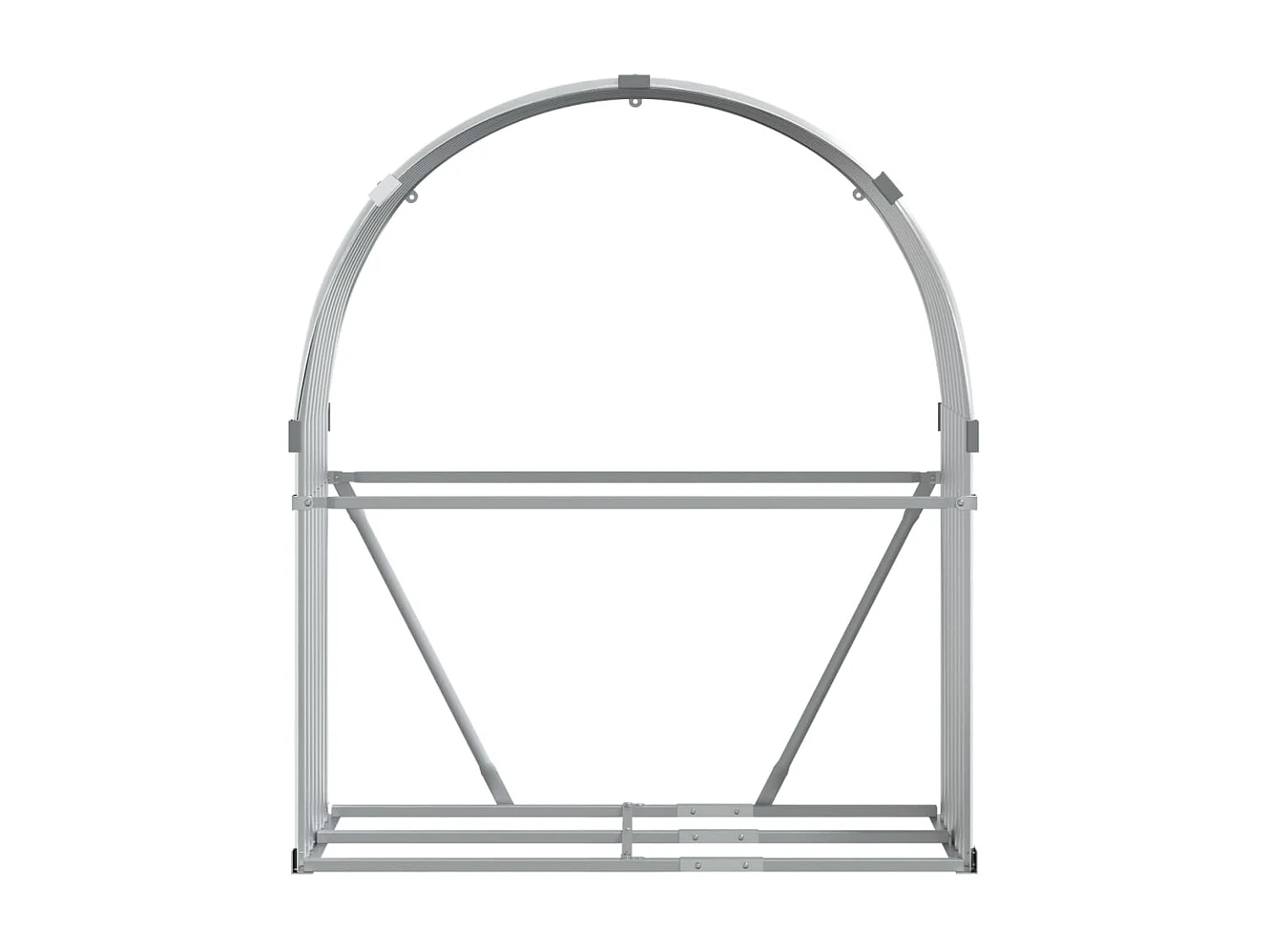 Porte-bûches gris clair 120x45x140 cm acier galvanisé EFVE41144 BonneVie Meuble