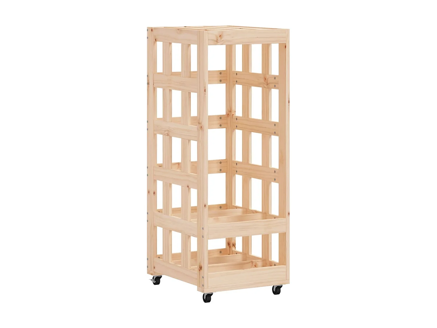 Suporte de lenha c/ rodas 40x49x110 cm pinho maciço PT771263