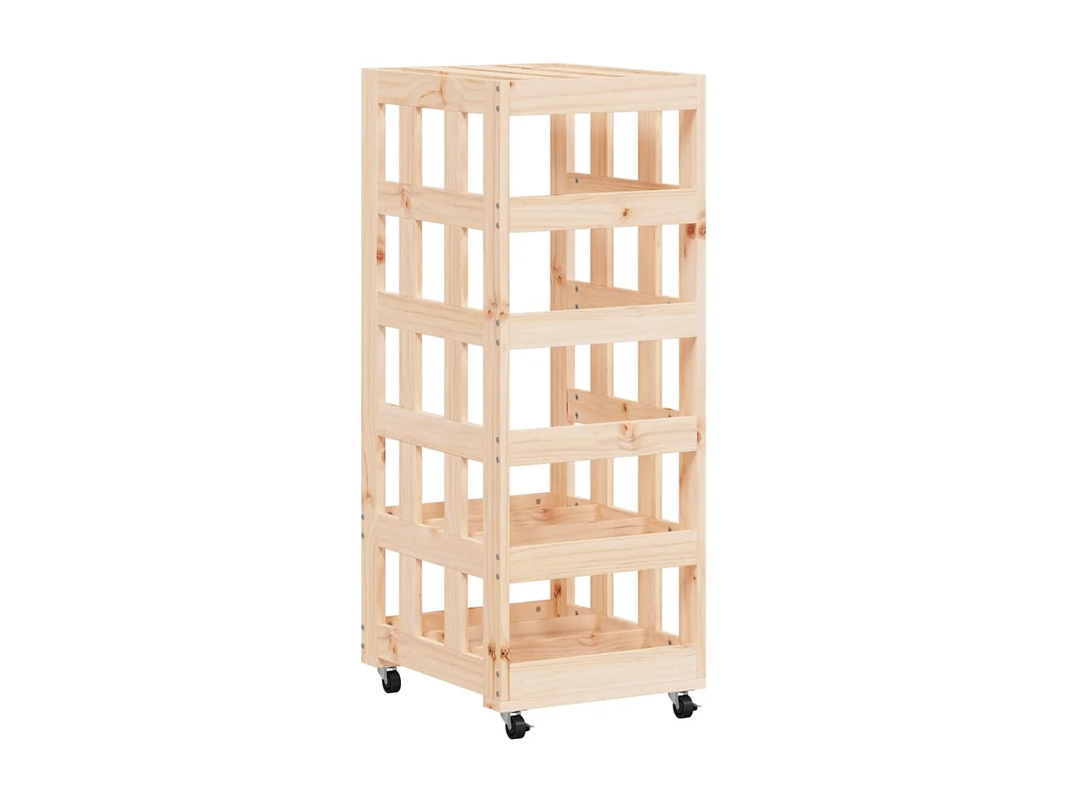 Suporte de lenha c/ rodas 40x49x110 cm pinho maciço PT771263