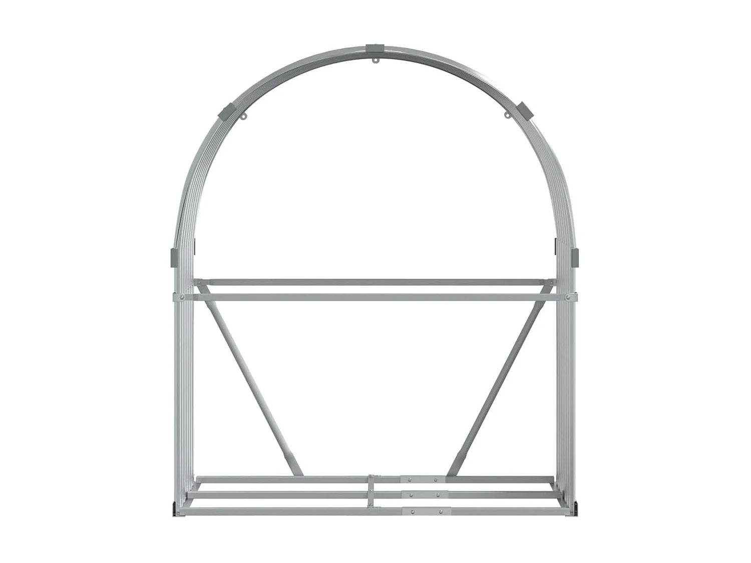 Suporte de lenha 120x45x140 cm aço galvanizado prateado PT649116