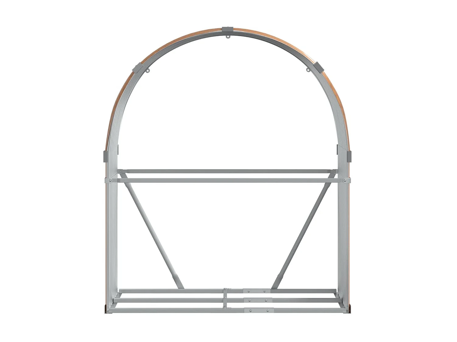 Porte-bûches marron clair 120x45x140 cm acier galvanisé EFVE34294 BonneVie Meuble